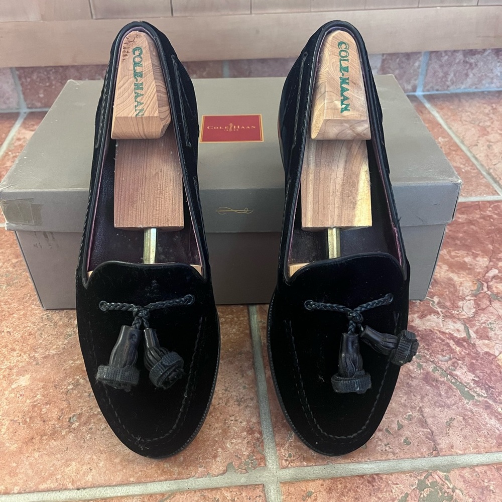 Cole Haan Black Velvet Men's Slip-Ons